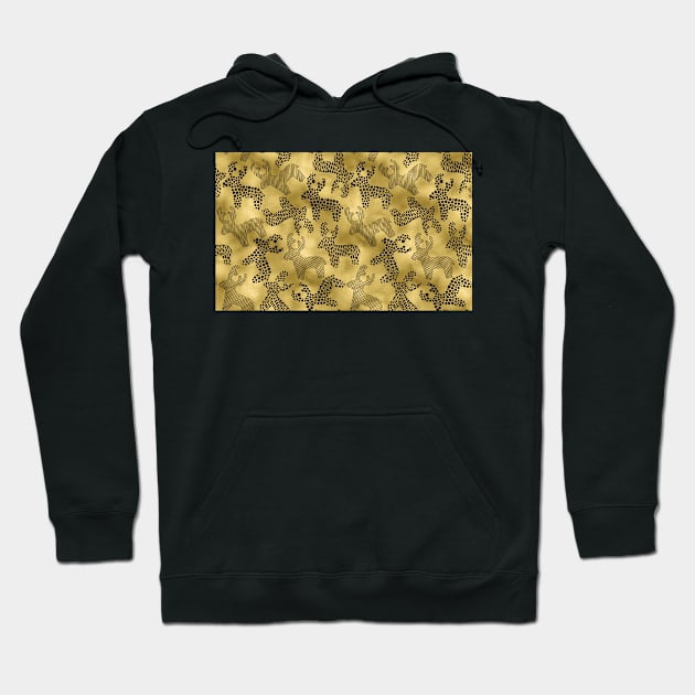 Reindeer on Gold Shimmer Background Hoodie by machare